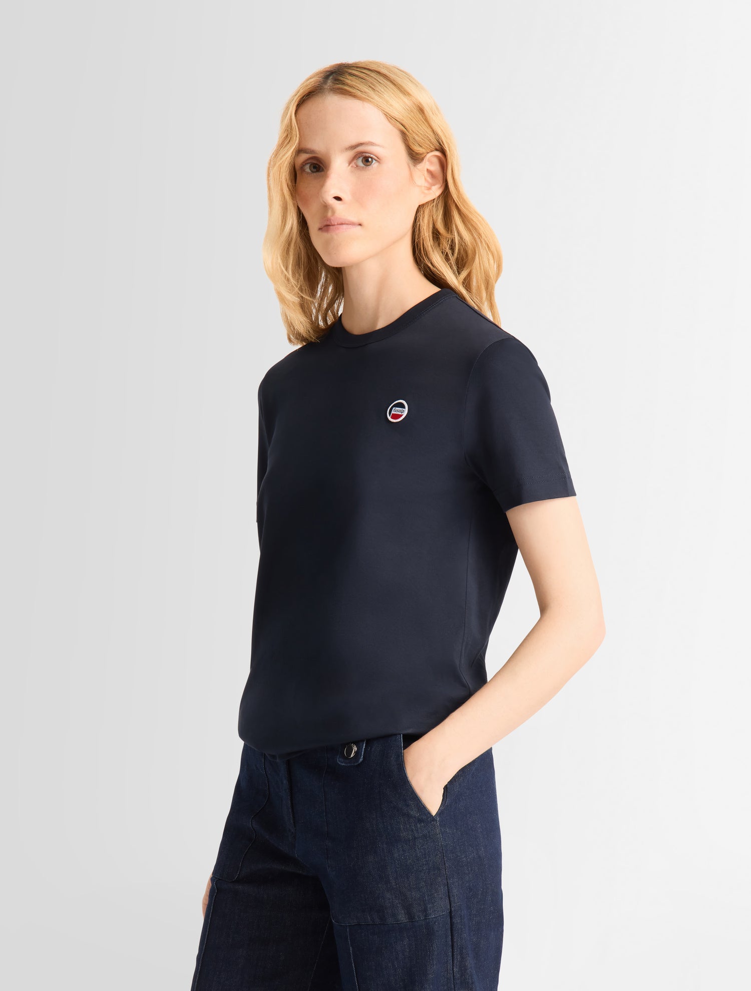 fusalp-t-shirt-talixe-manches-courtes-coton-col-rond-badge image 2