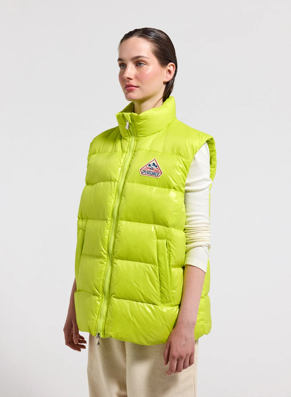 doudoune-sans-manches-unisexe-pyrenex-john-jaune-citron image 2