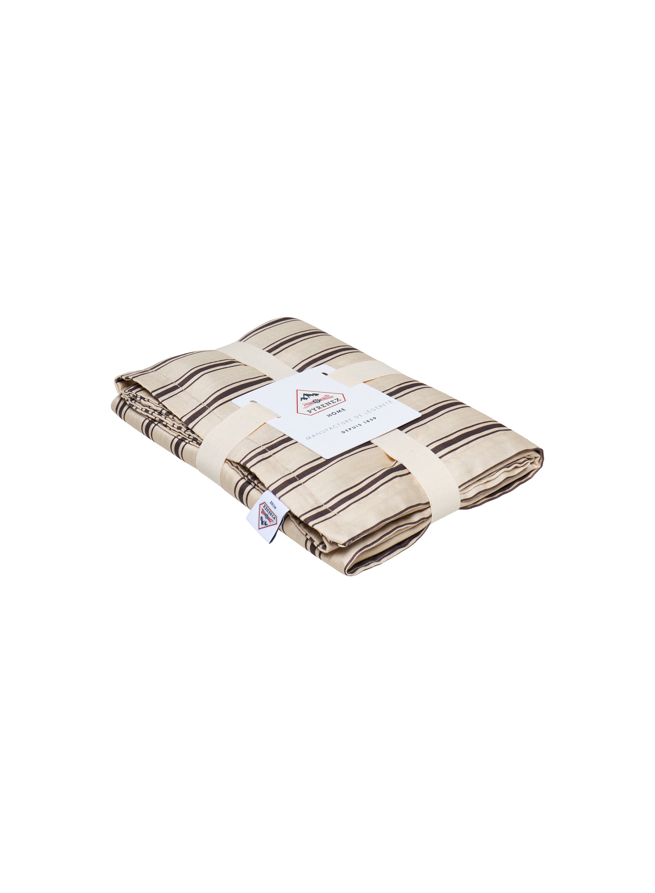 pyrenex-lily-lot-2-taies-d-oreiller-rayures-marron-cru-coton-tencel image 7