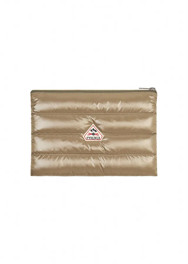 pyrenex-down-pouch-pochette-matelass-e-duvet-vintage-khaki-clair image 1