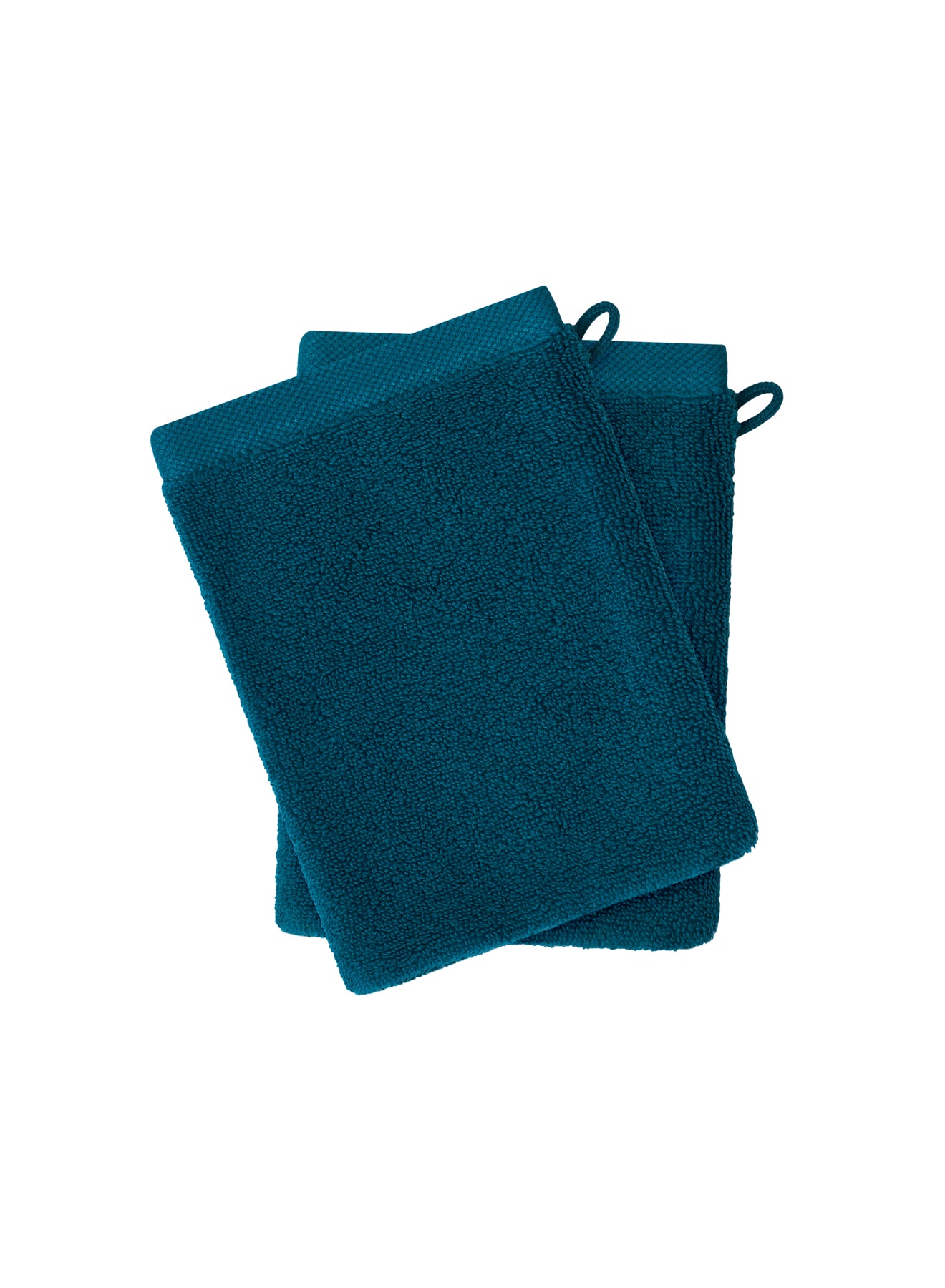 pyrenex-hana-set-de-deux-gants-de-toilette-bleu-paon image 1