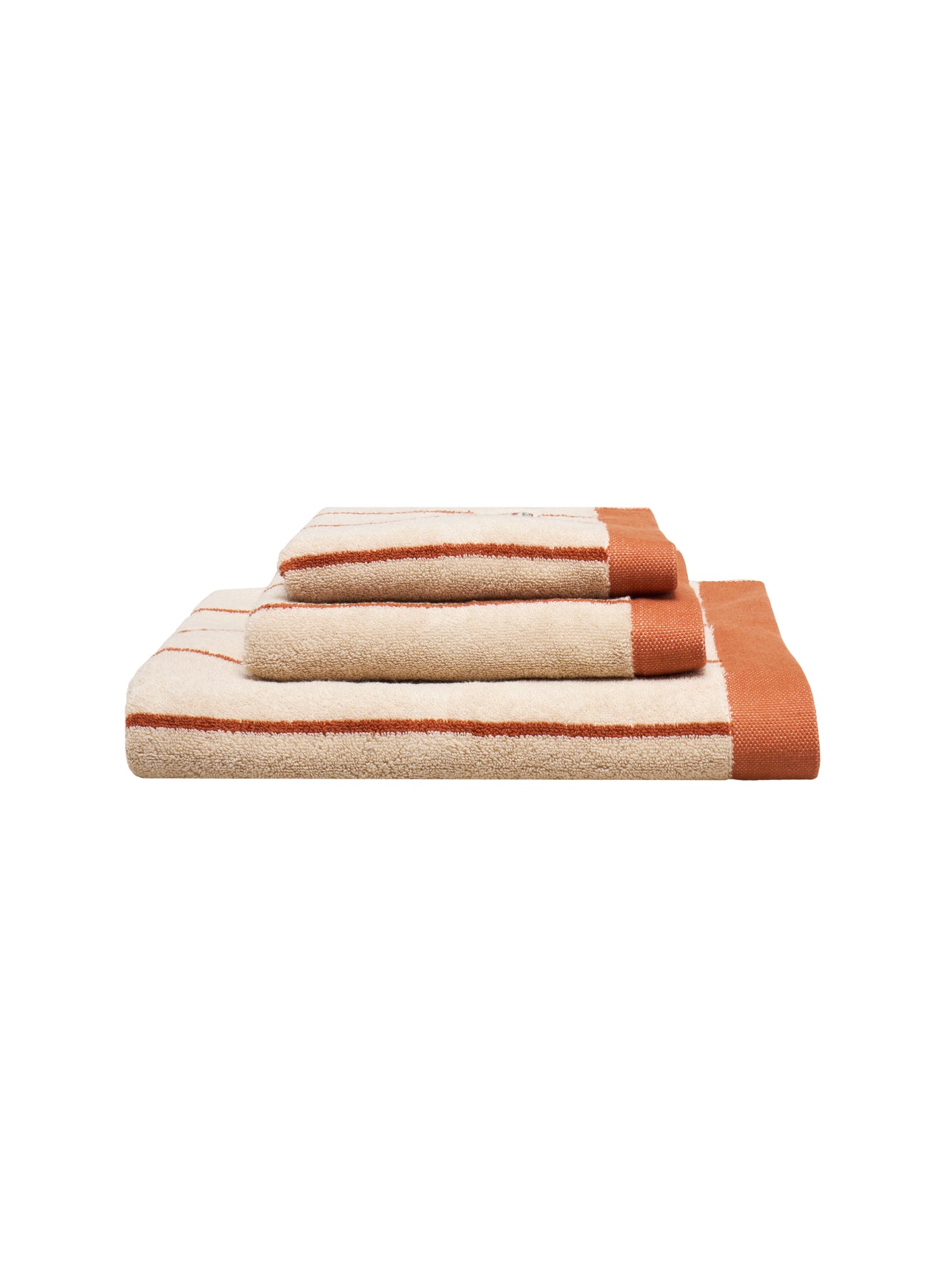 pyrenex-yumi-serviette-de-toilette-ray-e-blanc-et-terracotta image 5