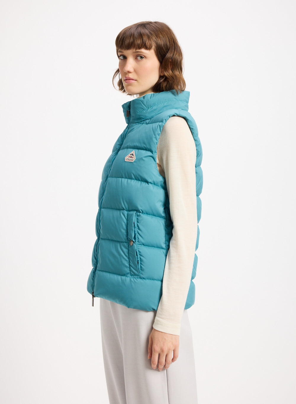 pyrenex-spoutnic-doudoune-sans-manches-femme-capuche-amovible-bleu-turquoise image 3