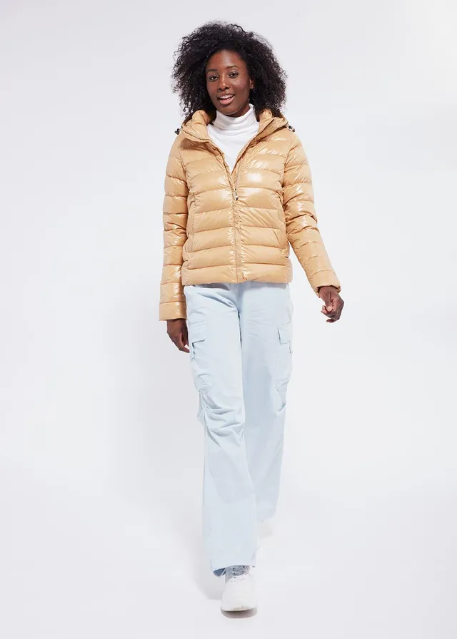 pyrenex-spoutnic-shiny-doudoune-brillante-femme-iced-coffee image 1