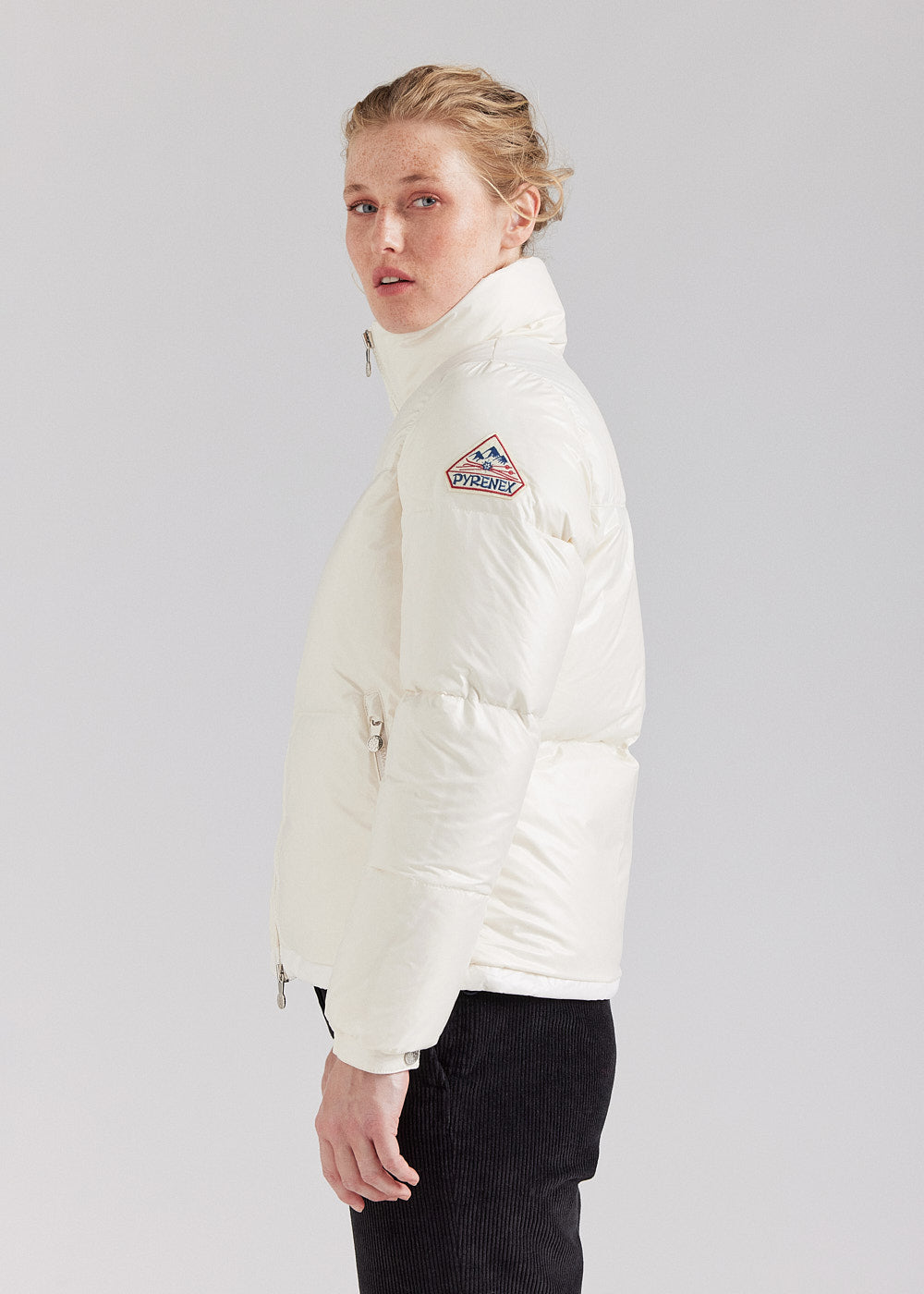 pyrenex-goldin-doudoune-courte-brillante-femme-chalk image 3