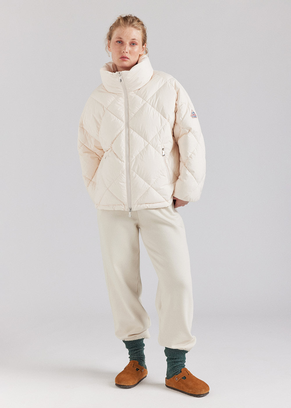 pyrenex-adele-doudoune-oversize-femme-col-enveloppant-chalk image 2
