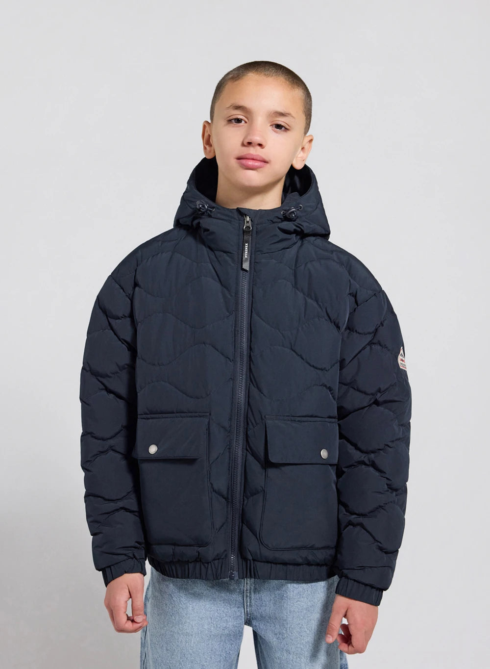 pyrenex-beille-doudoune-bomber-capuche-enfant-bleu-fonc image 1
